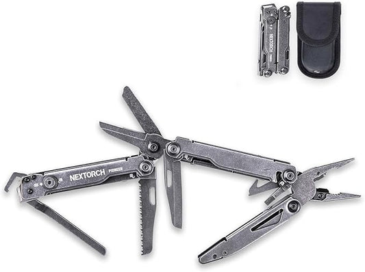 NEXTORCH PIONEER 14-IN-1 Multi-tools Full-Size,Versatile Multi-tool Set with Scissors Needle Nose Pliers Pocket Clip Multi-tool (STONE WASHED FINISH)