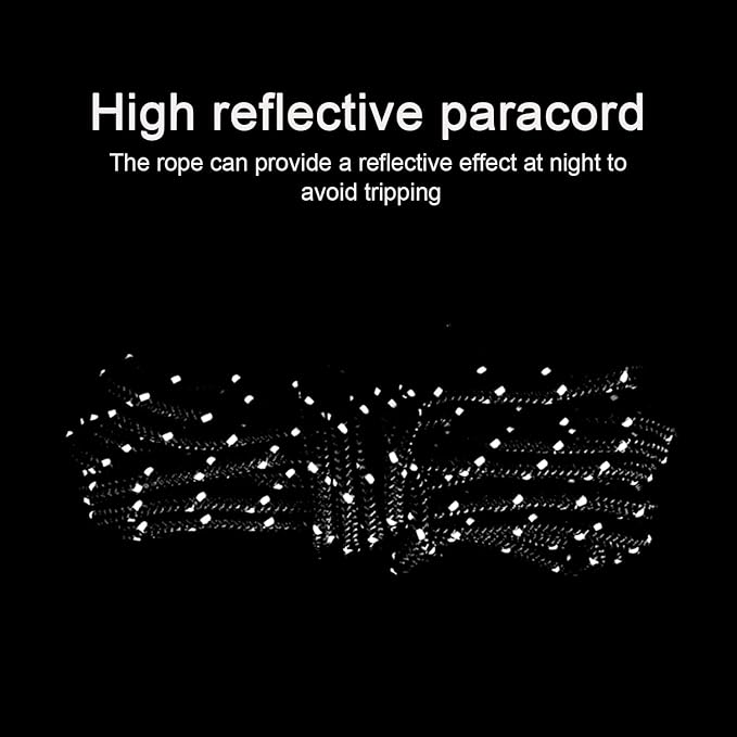 8 Pack High-Reflective Guy Lines 4mm Tent Cords High-Strength Lightweight Camp Ropes with Aluminum Adjuster Tensioner for Tent, Tying Down Tarps, Camping, Outdoor Packaging (Red, 13ft)