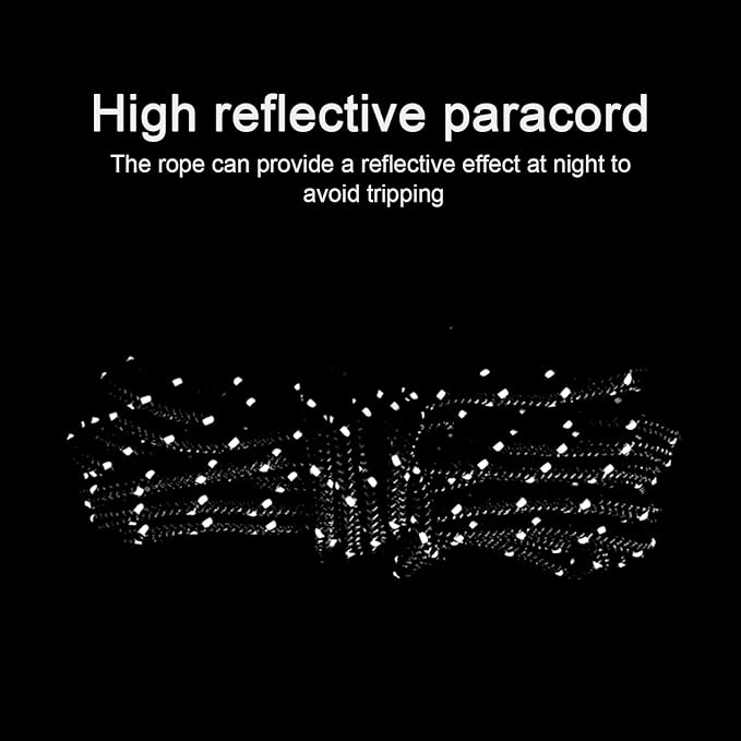 8 Pack 4mm Guy Lines Ultralight Tent Cords with Aluminum Adjuster Tensioner Outdoor Camping Guylines Ropes for Tent Tarp,Climbing,Hiking Backpacking (Green)