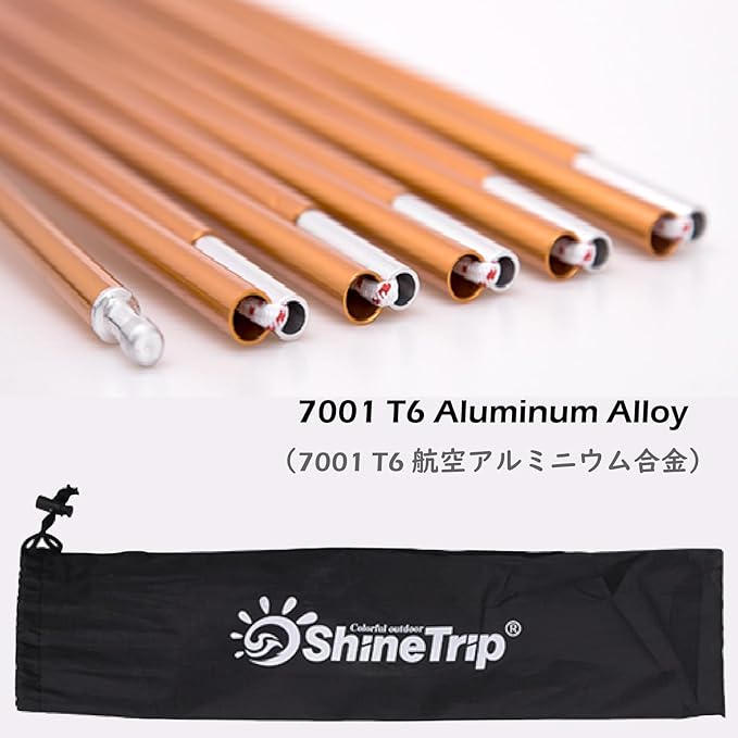 TRIWONDER Tent Pole 2 PCS - Aluminium Rod Tent Pole Replacement Accessories Tent Bar Tent Building Supporting Rod Awning Frames Kit for Hiking Camping