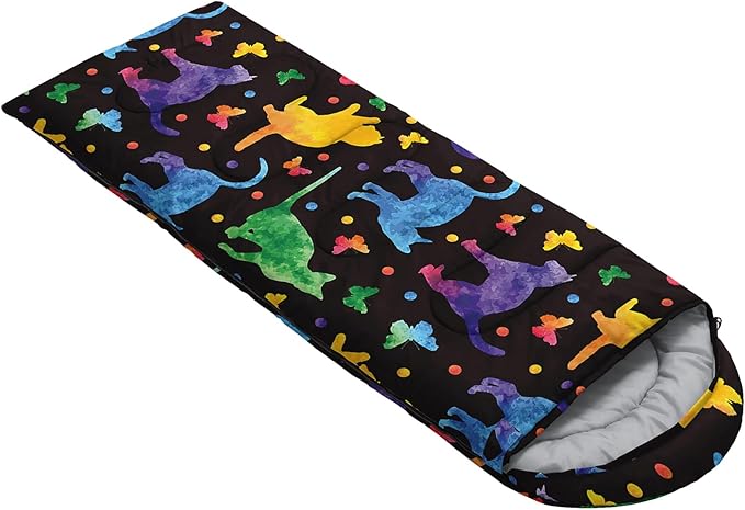 AILONEN Blue Glowing Basketball Sleeping Bag for Kids Boys,Warm and Cool Weather,Lightweight,Waterproof Backpacking,City Theme Ball Sports Sleeping Bag for Camping