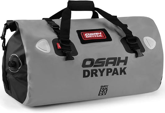 Waterproof Duffel Bag - Motorcycle Dry Bag Tail Bag with Large Storage Space, Waterproof Luggage Duffle Bags with Outer Mesh Zipper Pocket for Camping, Kayaking, Fishing & Traveling