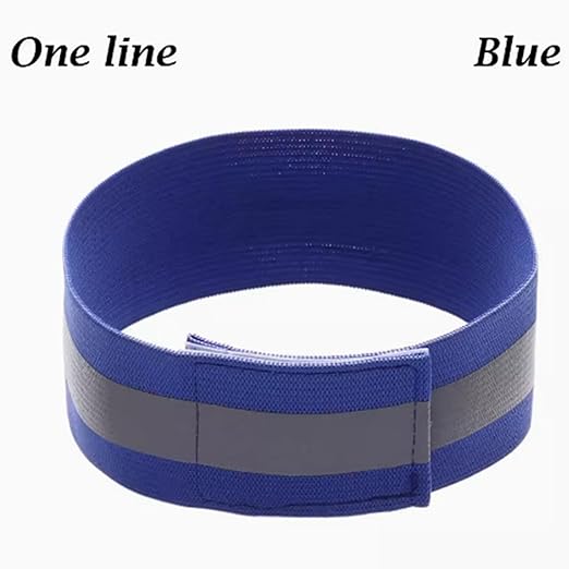 4PCS Reflective Wrist Strap 4x1.5cm Safety Gear Reflective Wristbands High Visibility Bike Ankle Bands Reflector Armband Self-Adhesive Reflective Bands for Walking,Night Sports Royal Blue