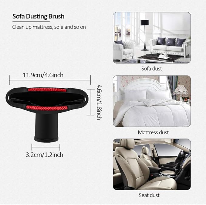 E.LUO Vacuum Brush Attachments 1 1/4 inch(32mm) to 1 3/8 inch(32mm) Universal Nozzle Crevice Tool Cleaner Kit Standard Hose Accessories