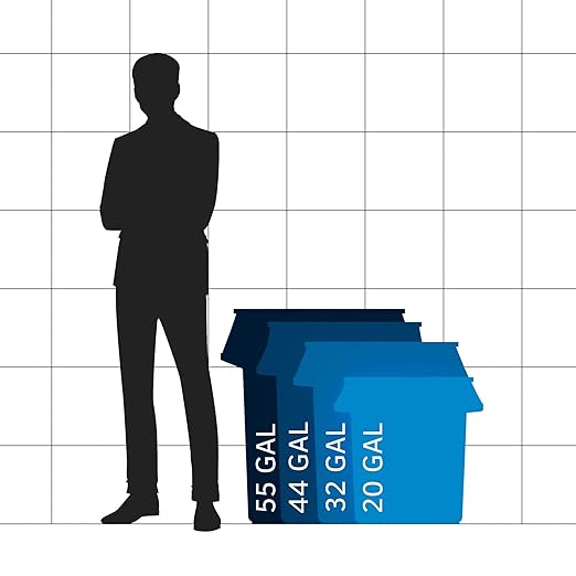 44 Gallon Blue Round Commercial Trash Can with Lid