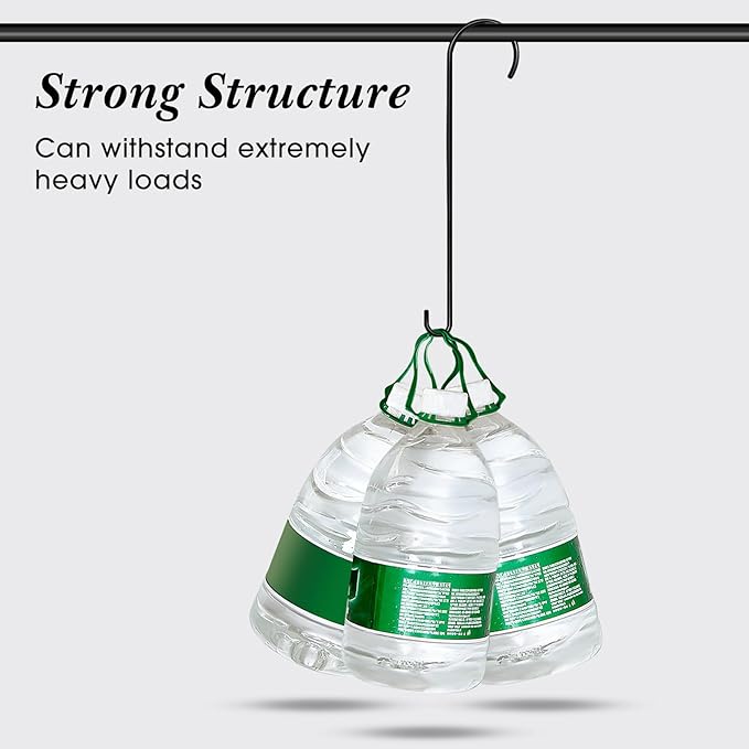 3 Pack 24 Inch Large S Hooks for Hanging Plants Black Metal Plant Hanger Long Tree Hooks Plant Hooks Outdoor Hanging Hooks for Tree Branch, Bird Feeder, Basket, Lantern, Indoor Closet, Garden