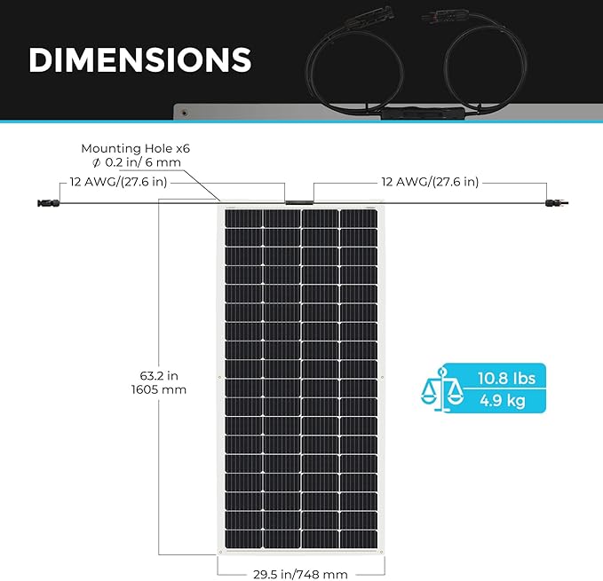 Renogy Solar Panels 200 Watt 12V, Flexible Solar Panel 200W 22% High-Efficiency, 240° Ultra Lightweight Solar Panels for Marine RV Cabin Van Car Boat Camping Curve Surfaces