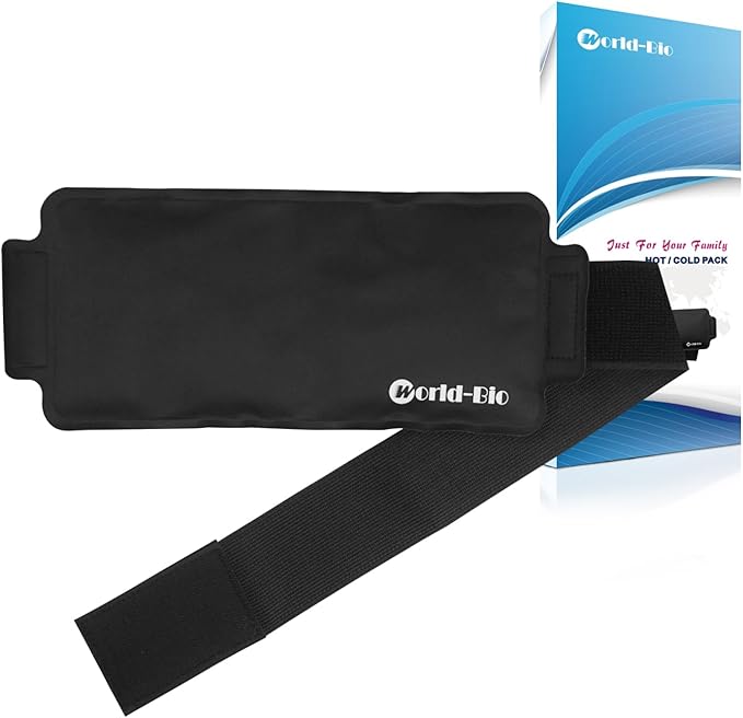 Gel Ice Pack Wrap with Velcro Strap, Ice Pack for Injuries Reusable, Hot and Cold Therapy, Elbow Cold Wrap, Flexible Soft for Arm, Wrist, Hand, Foot, Ankle