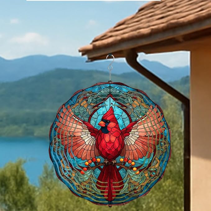 3D Wind Spinner for Garden - 10inch Stainless Steel with Double-Sided UV Printing | High-Resolution Images | Weather-Resistant Outdoor Spinning Decor for Patio, Yard & Gifts (Eagle)