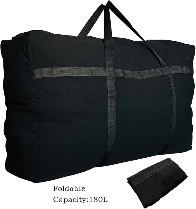 Extra Large Storage Duffle Bag for Travel, Black Oversized Giant Big Traveling Duffle Bag