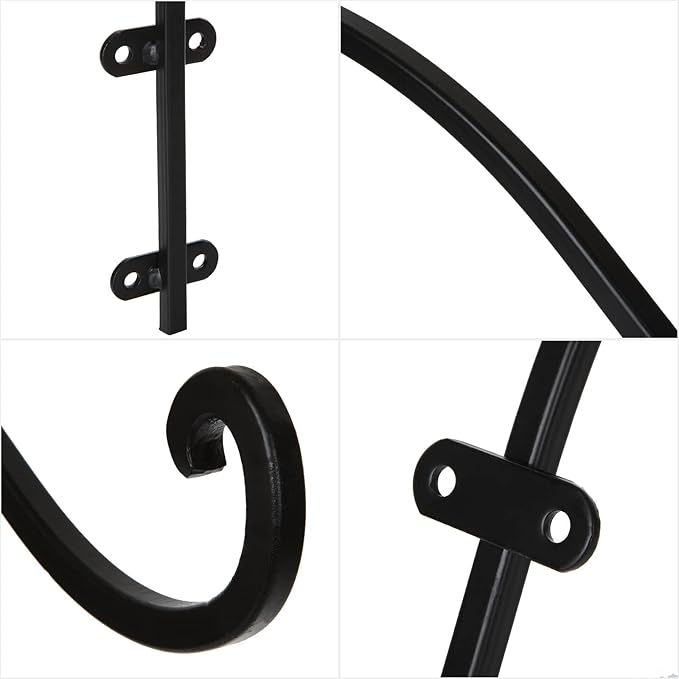 4Pack Heavy Duty Plant Hanger, 16inch Outdoor Hanging Plant Bracket, 60lbs Bearing Capacity Metal Wall Flower Pot Hanger Hooks, Wall Hanging Hooks for Wind Chimes, Bird Feeders, Lanterns