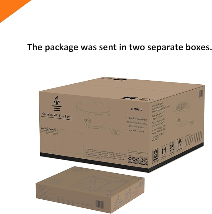 28-Inch Gas Fire Pit with Propane Tank Cover, 50,000 BTU Round Propane Fire Pit Table, Patio Fireplace Fire Bowl Firepit with Lid, Lava Rocks, Cover, Pre-Attached 10FT Propane Hose, Gray