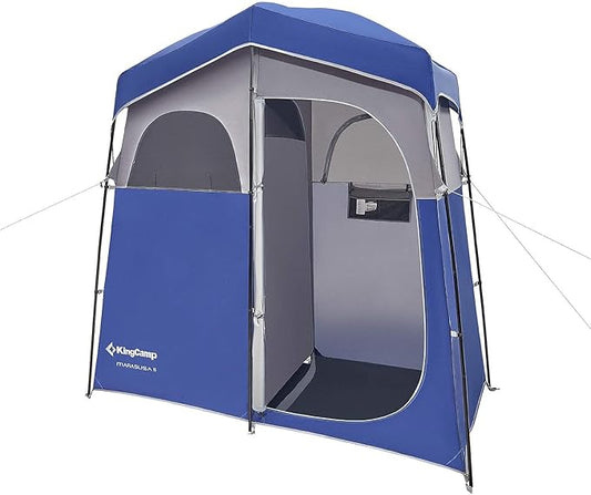 KingCamp Shower Tent, Portable Privacy Tent Outdoor Camping 1/2 Room Toilet Tents with Shower Bag & Dressing Room for Beach, Camping & Hiking