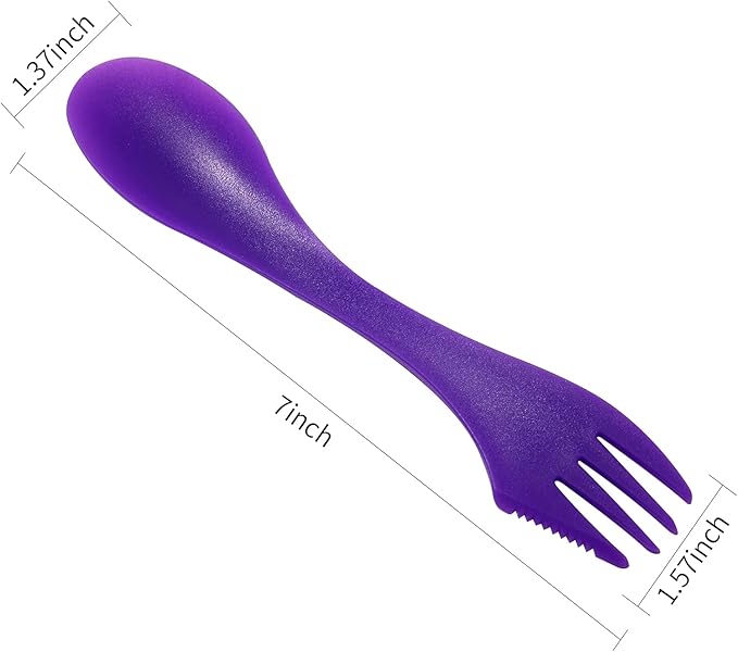 30Pcs Plastic Sporks Tritan Sporks 3 in 1 Travel Fork for Camping, Travel, Home, Restaurant (7 Inch)