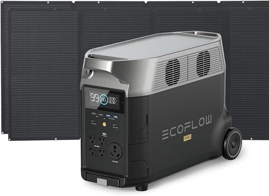 EF ECOFLOW Solar Generator 3.6KWh DELTA Pro with 2X400W Portable Solar Panel, 23% High Efficiency, 5 AC Outlets, 120V/3600W, for Home Backup Outdoors Camping RV Emergency