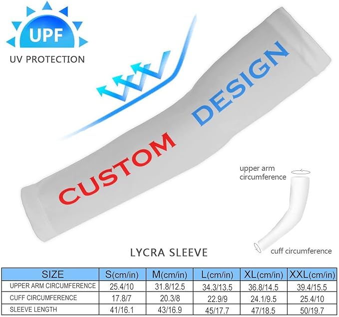 Custom Cooling Compression Arm Sleeves Add Your Design Personalized Oversleeve Covers for Outdoor Activity