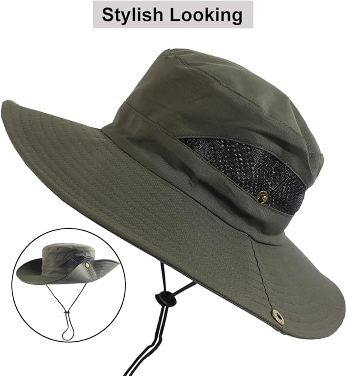 CAMOLAND Sun Hat with Removable Mesh Head Net Safari Hat Outdoor UV Protection