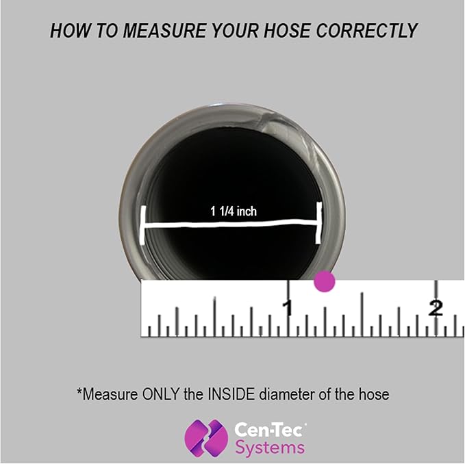 Cen-Tec Systems 95259 10 Ft. Home and Shop Vacuum Hose with Expanded Multi-Brand Power Tool Dust Collection Adapter Set and Full Attachment Kit, Black