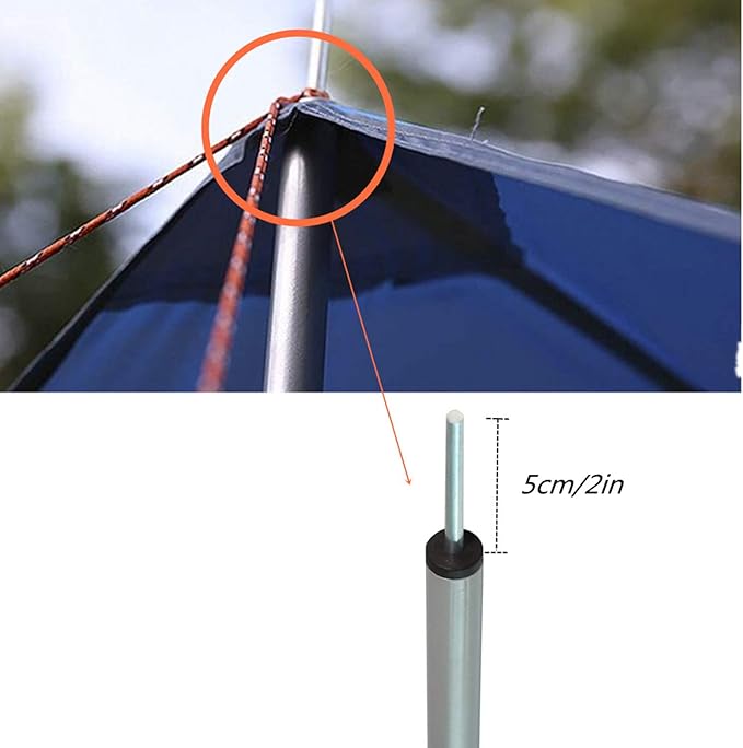 Adjustable Tarp Pole Canopy Pole Set of 2, Portable Tent Poles Rodsfor Camping Tarps,Tent,Awnings, Shelters, Hiking