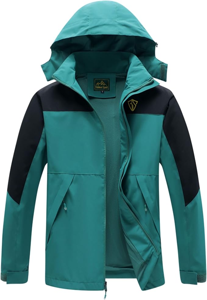 GIISAM Rain Jacket for Men, Mens Waterproof Raincoat Lightweight Rain Jackets Outdoor Rain Coat Windbreaker with Hood
