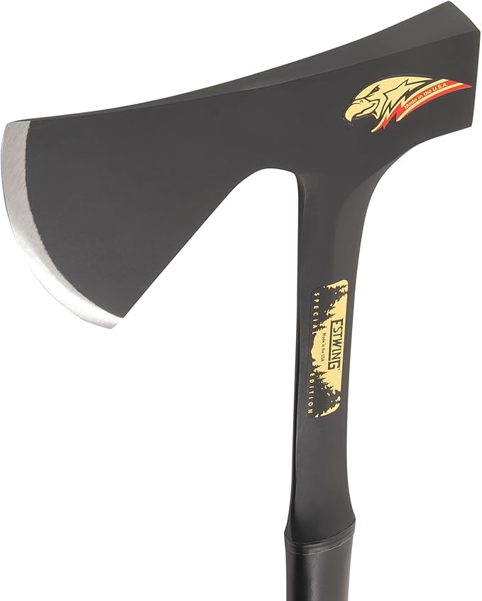 ESTWING Special Edition Camper's Axe - 26" Wood Splitting Tool with All Steel Construction & Shock Reduction Grip - E45ASE