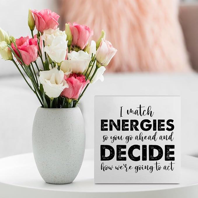 Inspirational Office Supplies Rustic Desk Decor Motivational White Wooden Box Sign Funny Gifts for Coworkers Leader Boss Farmhouse Wood Plaque Cubicle Accessories Home Shelf Table Counter Decorations