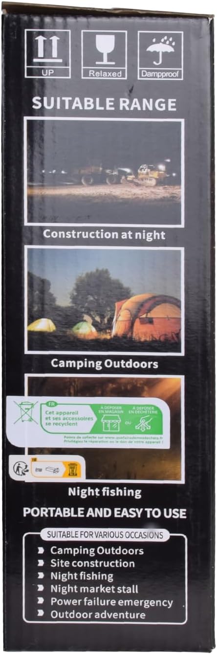 ERAY Rechargeable LED Work Light, Portable Worklight with Dual Solar Panels & 9000mAh Battery, Solar Camping Lights, 4 Lighting Modes Work Lights for Outdoor Emergency Building Car Repairing（Grey