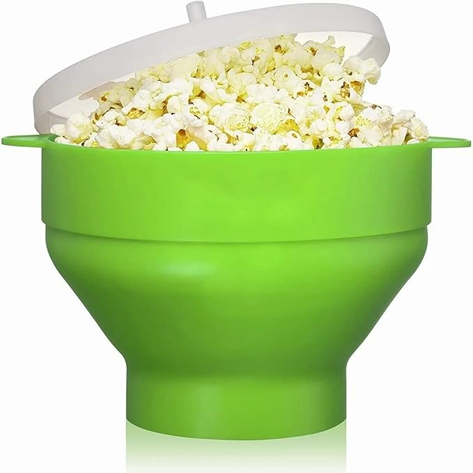 Collapsible Silicone Microwave Hot Air Popcorn Popper Bowl With Lid Microwave Silicone Popcorn Popper Collapsible Silicone Popcorn Maker Bowl