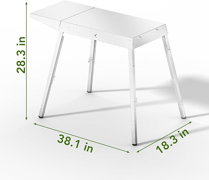 Food Grade 304 Stainless Steel BBQ Grill Table fits Tabletop Griddle, Outdoor Grill Table with 4 Foldable Legs, Portable Grill Stand for RV, Camping, Tailgating