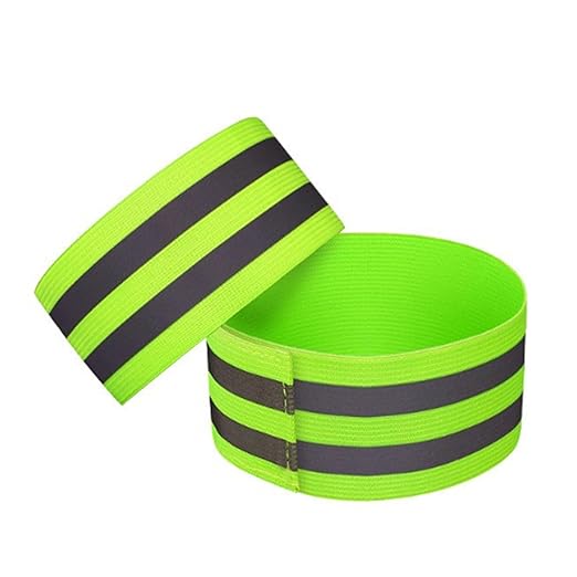 4 PCS Reflective Wrist Strap 5x1x1cm Safety Gear Reflective Wristbands High Visibility Ankle Bands Reflector Armband Self-Adhesive Reflective Bands for Walking,Night Sports Fluorescent Green
