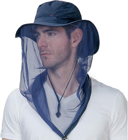 Comhats Net Nylon Mesh Veil Bucket Hats for Men Sun UV Protection Fishing/Gardening/Boating Outdoor