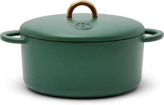 Great Jones Dutch Baby Dutch Oven with Lid (Broccoli, 3.5-Quart) | Enameled Cast Iron, Round Shape | Safe for Stovetops & Ovens up to 500°F | Space-Saving & Dishwasher-Friendly | Small-Batch Cooking