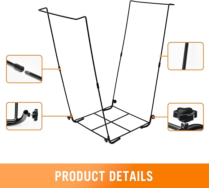 CAMPFIRE Trash Bag Holder Fits 30-45 Gallon Bags, Multi-Use Garbage Bag Holder, Portable to Use Leaf Bag Holder for Yard, Camping, Parties, and Leaf Collector