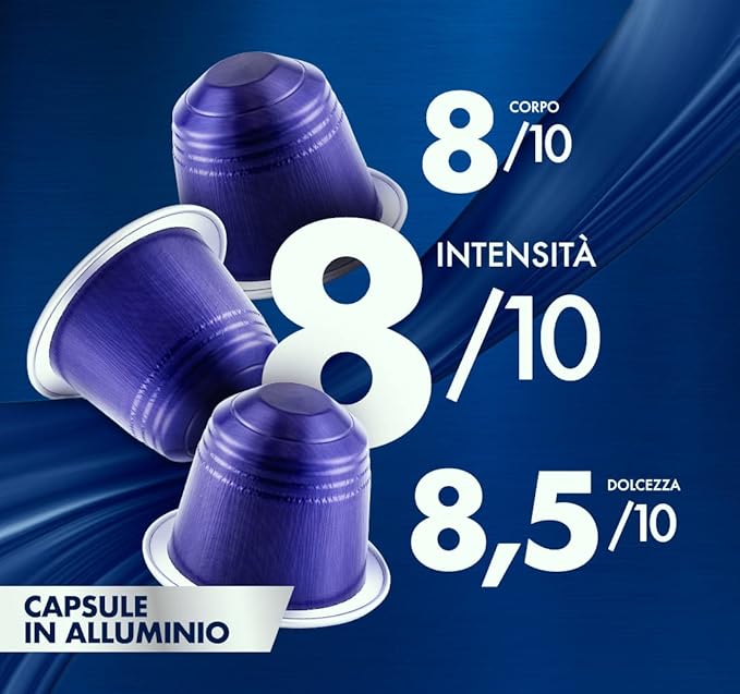 Caffe Borbone Aluminum Coffee Pods Compatible with Nespresso Original Machines, Mia Napoli, Medium Roast, Bold and Intense, Genuine Italian Coffee - 50 Count