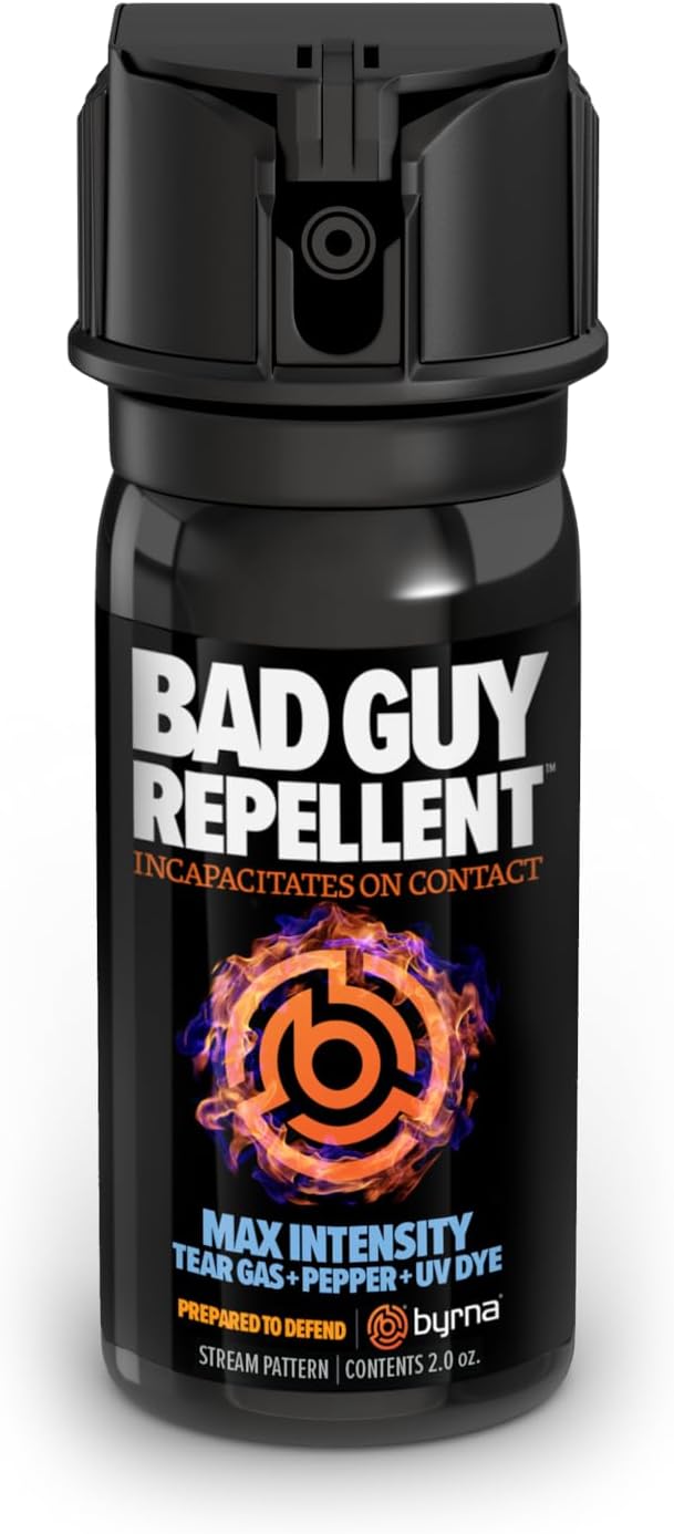 Byrna BGR MAX Pepper Spray + Tear Gas | Maximum Stopping Power | Attacker Tracker UV Marking DYE Technology | Military Strength Self-Defense Stream Spray