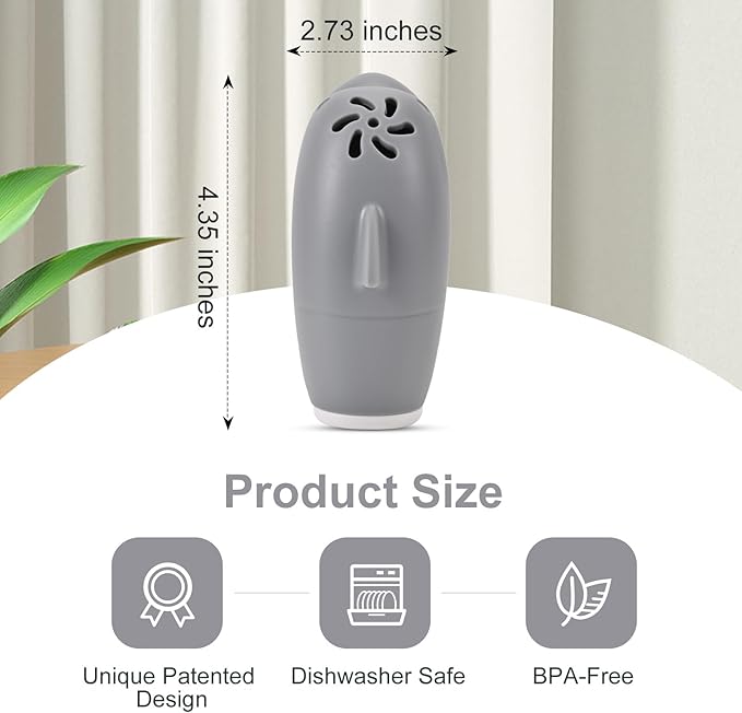 Asltw Dolphin Refrigerator Deodorizer, Refrigerator Odor Eliminator, Fridge Air Freshener, Multi-purpose Odor Eliminator for Home, Cute Gifts, Kitchen Gadgets Cute Kitchen Accessories (Grey)