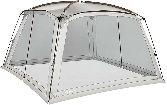 Outsunny 12' x 12' Screen House Room, UV50+ Screen Tent with 2 Doors and Carry Bag, Easy Setup, for Patios Outdoor Camping Activities