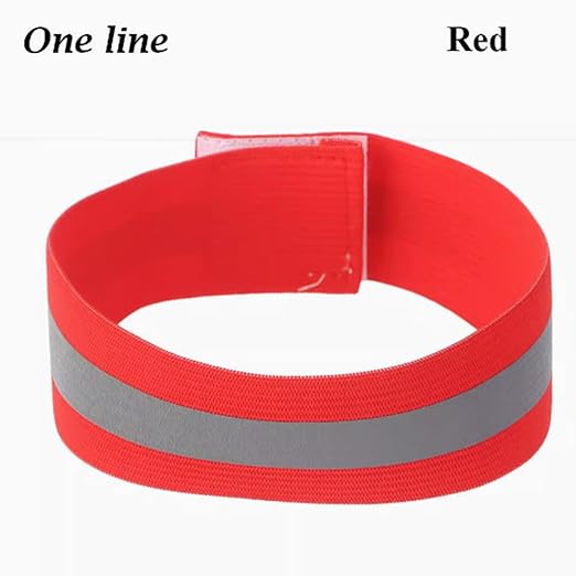 4 PCS Reflective Wrist Strap 4x1.5cm Running Safety Gear Reflective Wristbands High Visibility Bike Ankle Bands Reflector Armband Self-Adhesive Reflective Bands for Walking,Night Sports Red