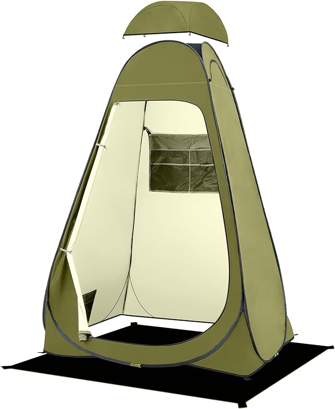 BRIAN & DANY Pop Up Shower Tent, Portable Privacy Camping Changing Tent, Camp Toilet Bathroom Pod with Rain Shelter & Windows, UPF 50+ & Waterproof, 47.2" x 47.2" x 74.8"