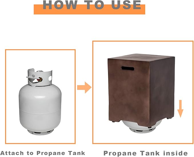 COSIEST 2-Piece Outdoor Propane Firepit Table Set w Tank Table, CSA Certified, 42 inch Dark Fire Table (50,000 BTU) w 16 inches Tank Cover Side Table 20lb for Garden,Pool,Backyard