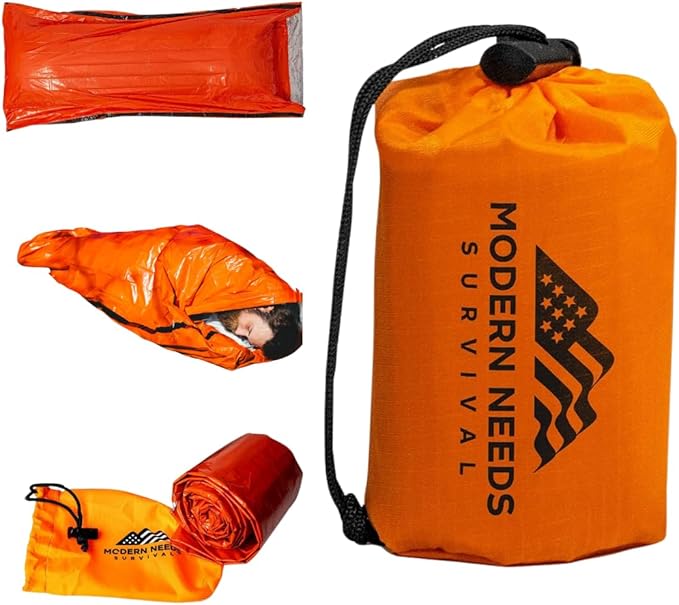 Emergency Sleeping Bag Survival – Thermal Blanket & Bivy Sack | Emergency Bivy & Survival Blanket | Outdoor Sleeping Bag & Hiking Sleeping Bag | Sleeping Bags for Adults