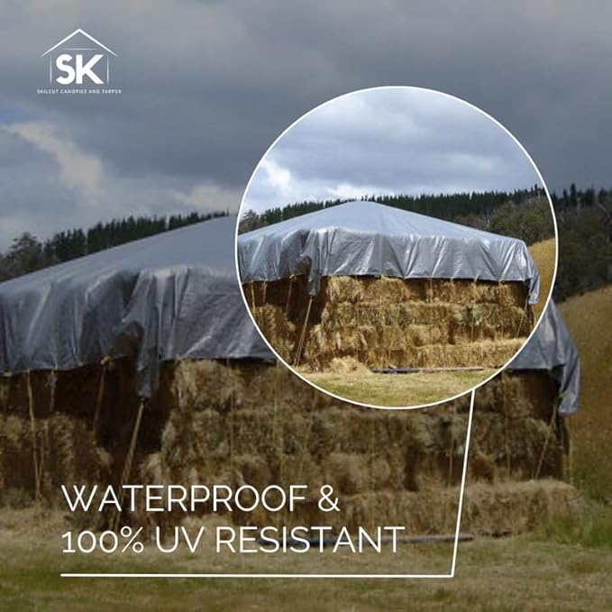 16 Mil Extra Heavy Duty Poly Tarp - Waterproof Tarp with True Size, UV Protection, Tear Resistance, Arctic Flexibility & Reinforced Corners