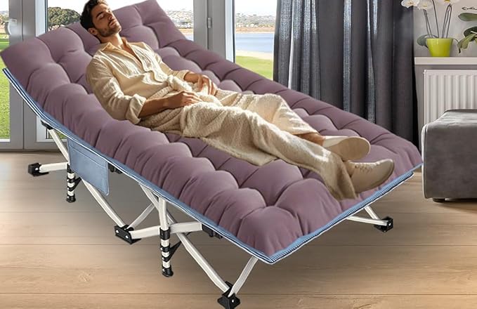 2 Pack XXL Cot 79" L x 32" W x 18" H Camping Cot with Mattress Comfortable Sleeping cots for Adults with Carry Bag Extra Large Cots for Camping Bed Folding Cot Heavy Duty for Home Outdoor Indoor