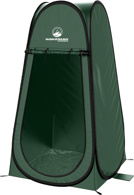 Pop Up Pod - Privacy Shower Tent, Dressing Room, or Portable Toilet Stall with Carry Bag for Camping, Beach, or Tailgate by Wakeman Outdoors (Green)