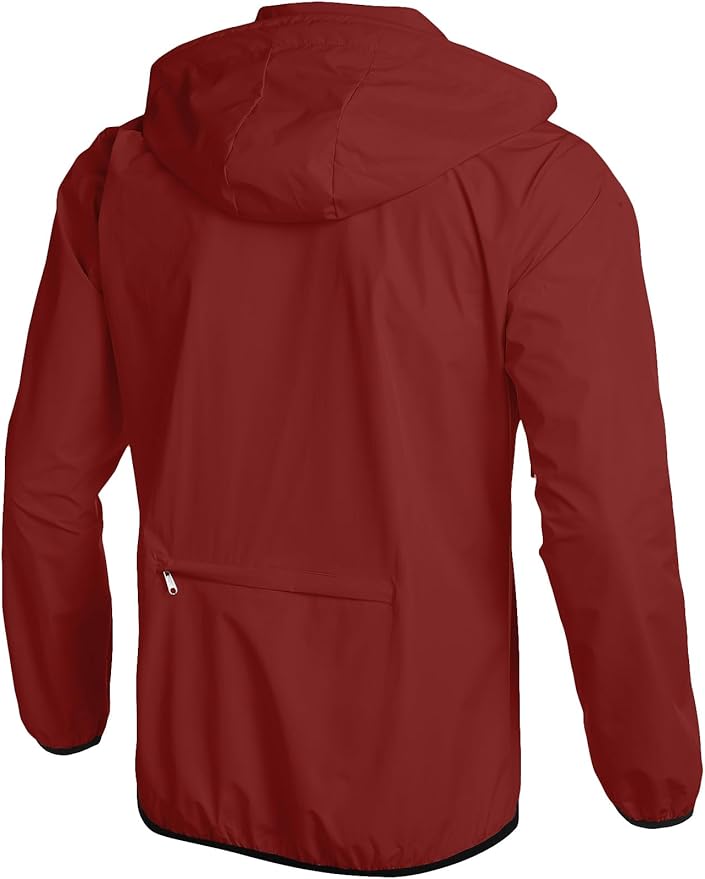 COOFANDY Men's Packable Rain Jacket Lightweight Waterproof Raincoat with Hood Travel Hiking Golf Windbreaker