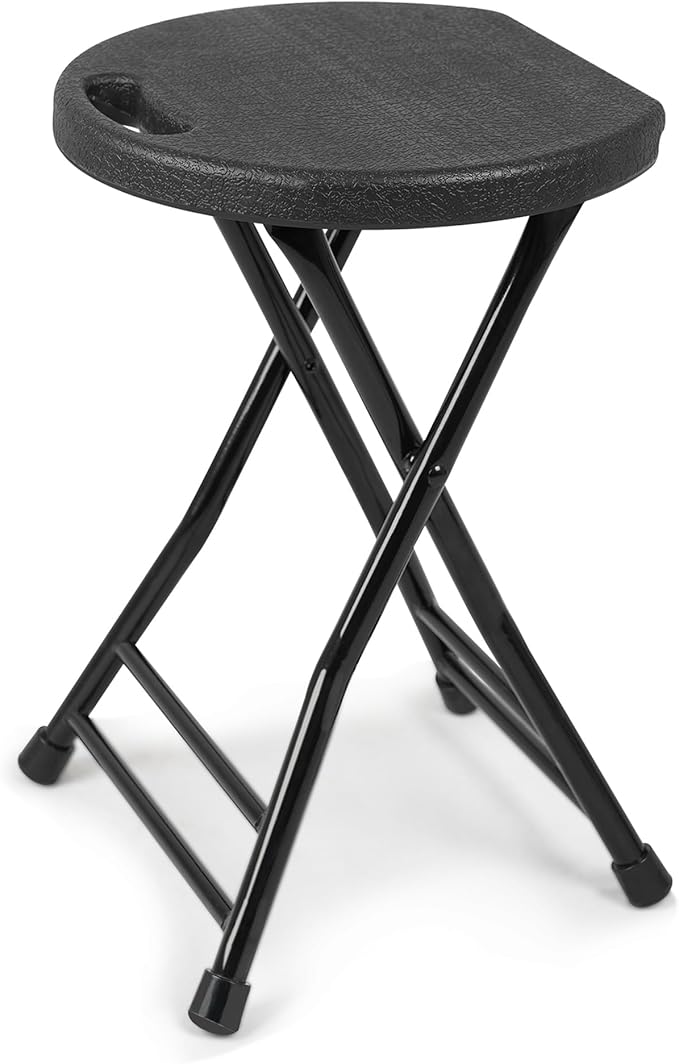 Folding Stool with Handle, Folding Chair,Folding Bar Stool with Non-Slip Feet,600 lbs Capacity,Indoor and Outdoor Foldable Stool for Adults(13"×11.5"×18")