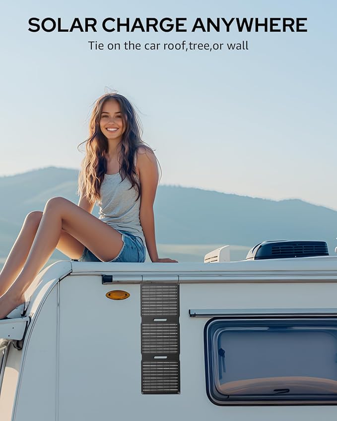 Apowking Portable Solar Panels 22W, Foldable Solar Panel Charger for Power Station, Cellphone, Laptop, Solar Panels with USB A, Type C and DC 18V Output for Camping RV Trip