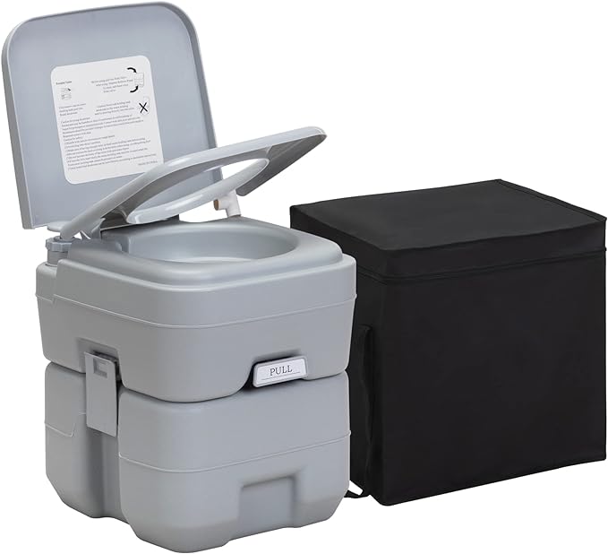 JAXPETY Portable Toilet with Carry Bag, Camping Toilet 5.3 Gallon Waste Tank Porta Potty, Leak-Proof Indoor Outdoor Toilet for RV, Travel, Boating, Fishing