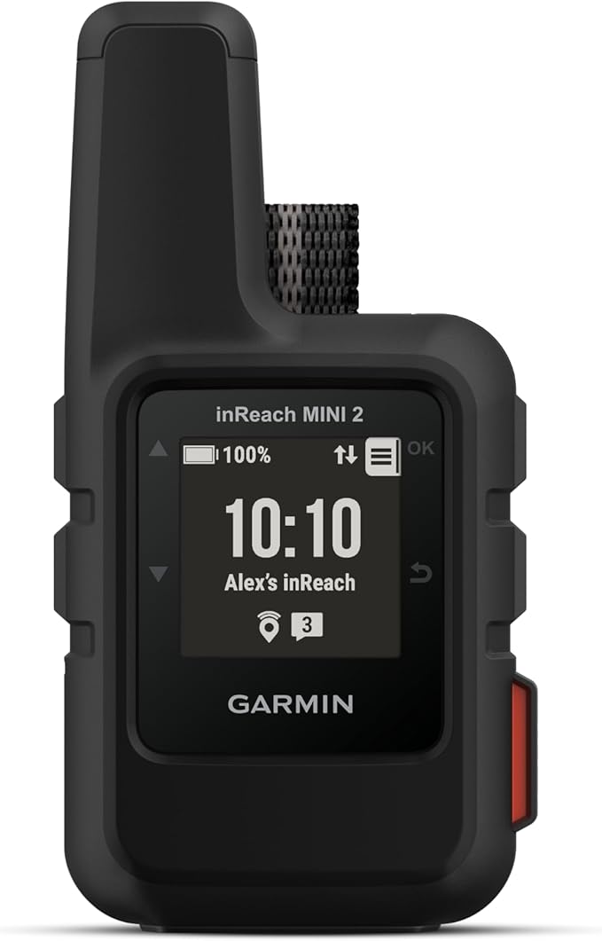 Garmin inReach Mini 2 Compact Satellite Communicator, Lightweight Rugged Design, Portable Handheld GPS for Hiking, Text Messaging Device Bundle with Accessories (Black)