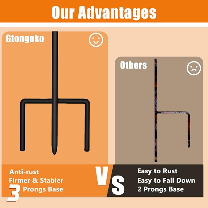 Gtongoko 32 Inch Shepherds Hooks for Outdoor 4 Pack Garden Hooks for Hanging Plants, Lanterns, Bird Feeders, Solar Lights, Mason Jars, Weddings Decor, Adjustable, Matte Black